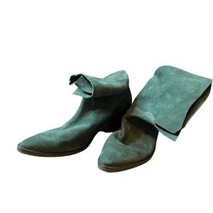 Free People Green Suede Ankle Boots Twilight Size 39 Size 9